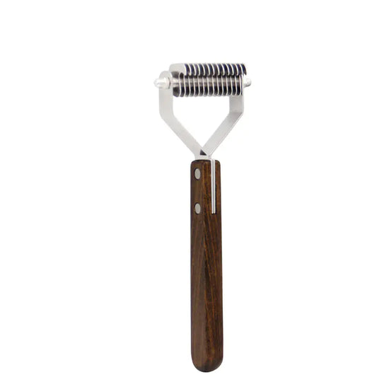 Walnut Wood Dog Comb for De-shedding and Tangles