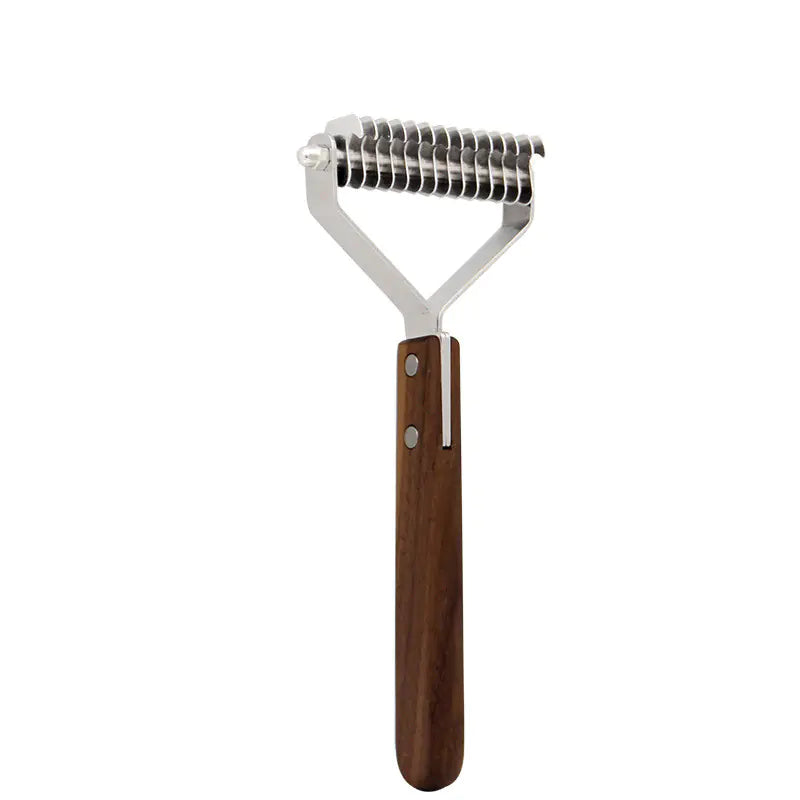 Walnut Wood Dog Comb for De-shedding and Tangles