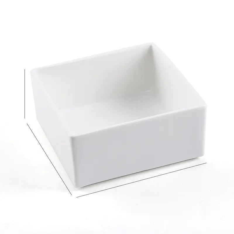 Ceramic Pet Bowl with Wooden Stand and Noodle Bowl