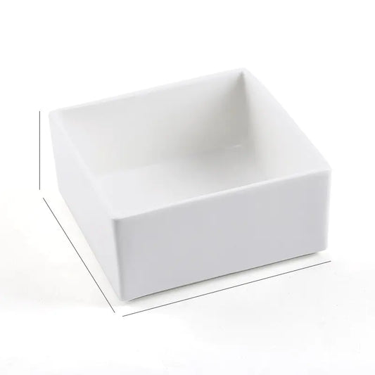 Ceramic Pet Bowl with Wooden Stand and Noodle Bowl