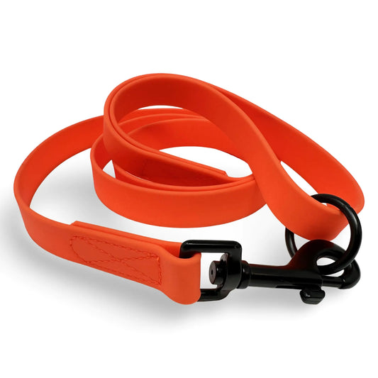 Waterproof Daily Dog Training Leash Working Dog Leash Strong Over Shoulder Leash Cross Body Leash Coated Webbing Leash (Orange W 3/4" * L 4)