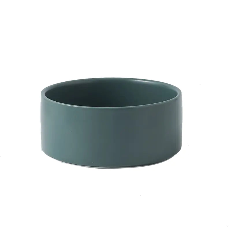 Ceramic Pet Bowl with Wooden Stand and Noodle Bowl