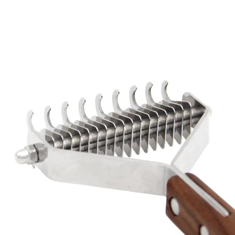 Walnut Wood Dog Comb for De-shedding and Tangles