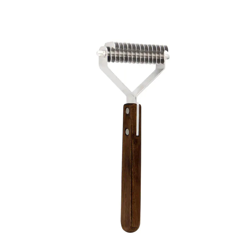 Walnut Wood Dog Comb for De-shedding and Tangles